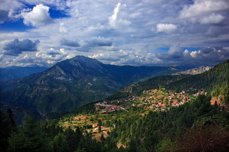 Oreini,Nafpaktia,,Greece.,Kryoneria,Village,(altitude,1312,M